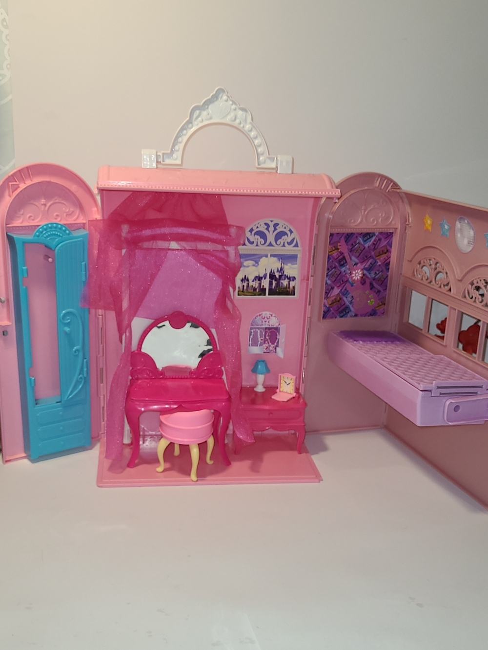 Barbie Pink Blue Purple Fold-Out Dream Room Playset